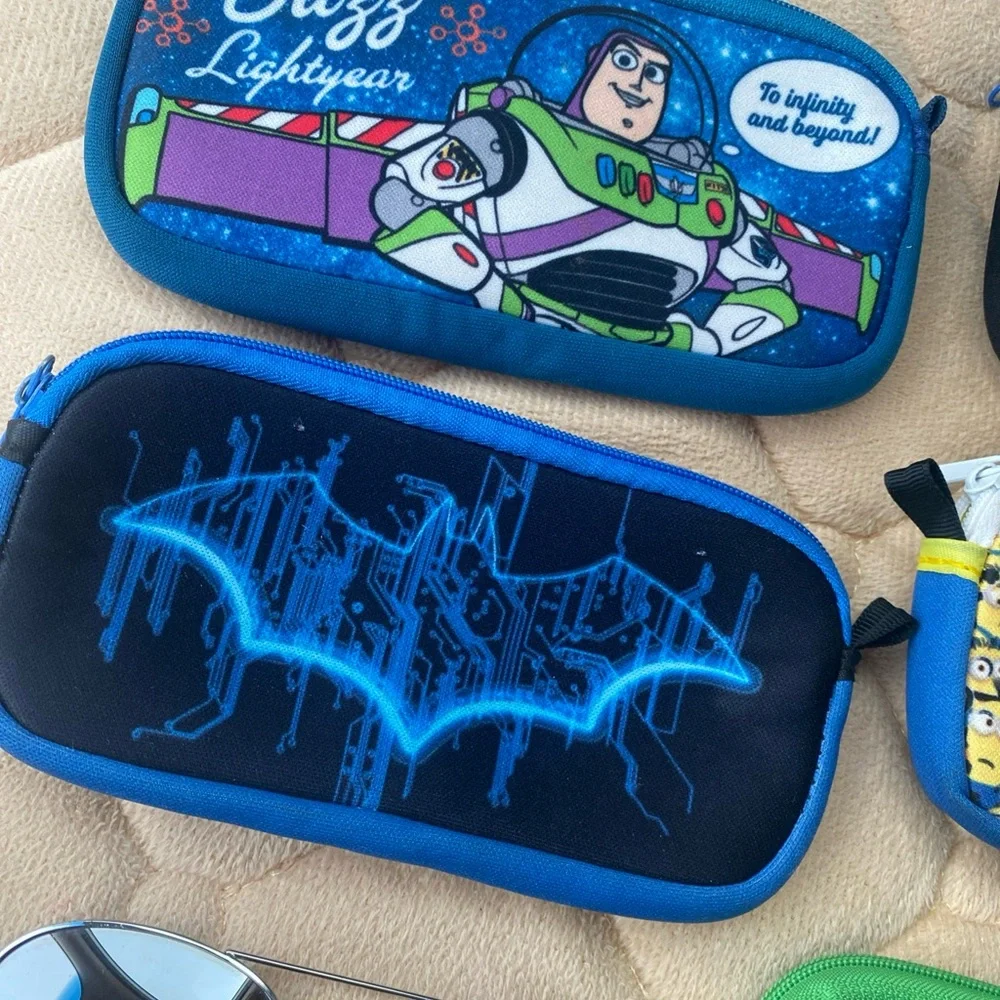 Kids Boys Eyeglasses Case Lot Of 5 +‎ Sunglasses Buzz Minion avengers Batman